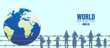 World Refugee Day. Concept of social event. 20 June-vector. International immigration concept background. Flat illustration or vector concept background for web design, banner or card. clipart