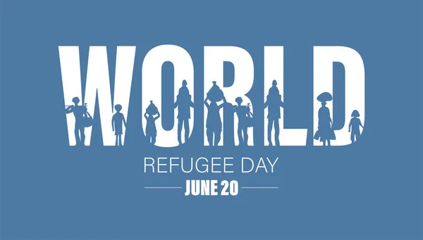 Día Mundial Del Refugiado Concepto Evento Social June Vector Fondo — Vector de stock