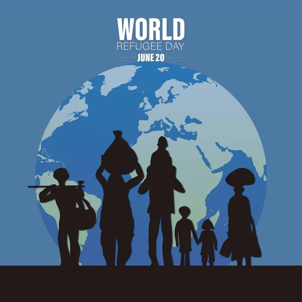 Dia Mundial Refugiado Conceito Evento Social Junho Vector Contexto Conceito — Vetor de Stock