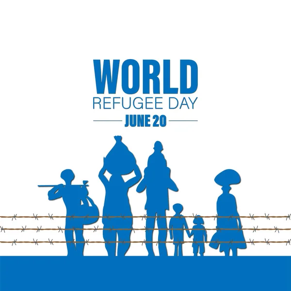 Světový Den Uprchlíků Pojem Společenská Událost June Vector Mezinárodní Imigrační — Stockový vektor
