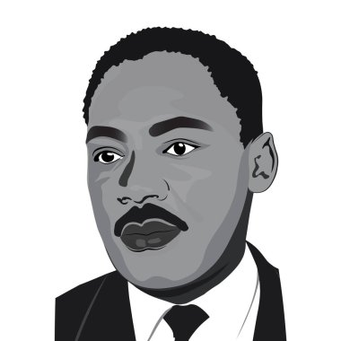 MLK Martin Luther King Jr., tebrik kartı geçmişi. İlham verici bir sözüm var. Martin Luther Jr. Kral Portresi.