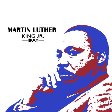 MLK Martin Luther King Jr., tebrik kartı geçmişi. İlham verici bir sözüm var. Martin Luther Jr. Kral Portresi.