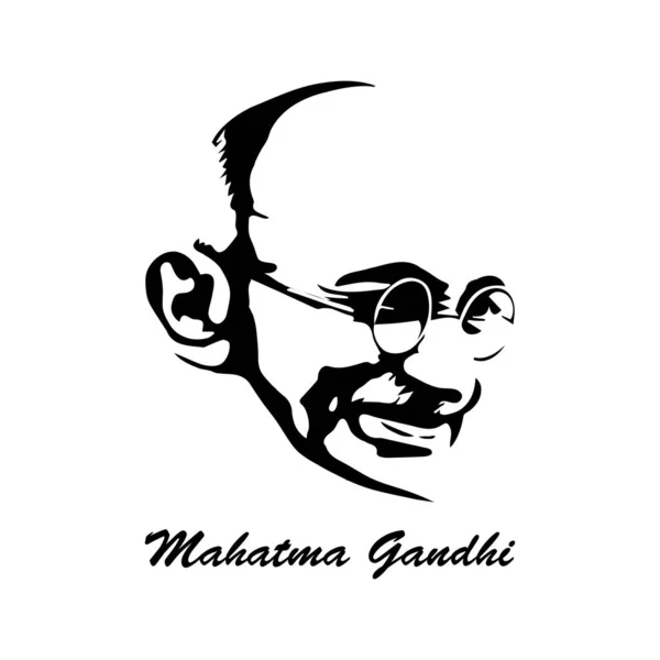 Illustrazione Vettoriale Mohandas Karamchand Gandhi Mahatma Gandhi Grande Combattente Indiano — Vettoriale Stock