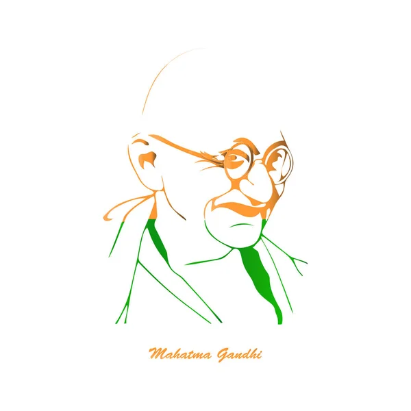 Vektorillustration Von Mohandas Karamchand Gandhi Oder Mahatma Gandhi Einem Großen — Stockvektor