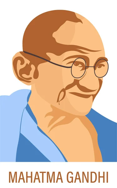 Vector Illustratie Van Mohandas Karamchand Gandhi Mahatma Gandhi Die Oktober — Stockvector