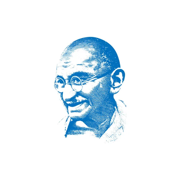 穆汉达斯 卡拉曼彻德 Mohandas Karamchand Gandhi 或圣雄甘地 Mahatma Gandhi 的病媒例证 他生于10月2日 — 图库矢量图片