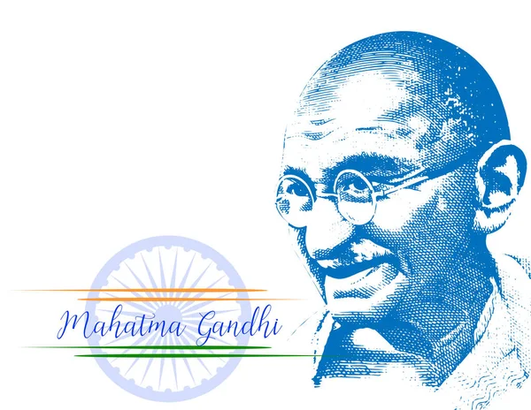 Mohandas Karamchand Gandhi Nin Vektör Illüstrasyonu Ekim Doğan Mahatma Gandhi — Stok Vektör