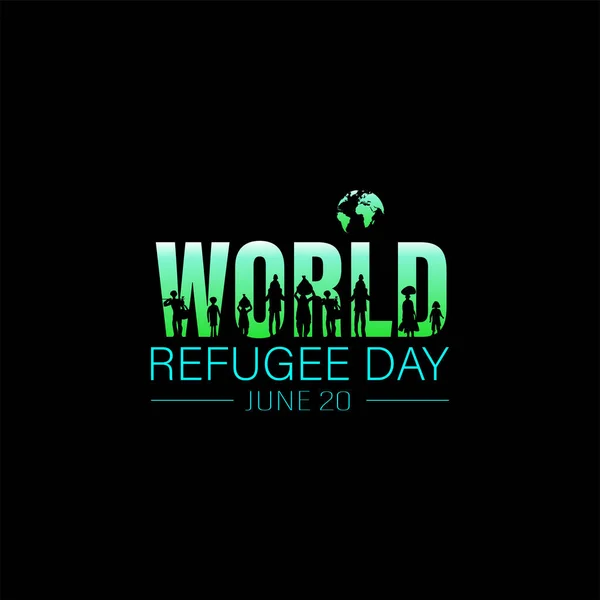 Día Mundial Del Refugiado Concepto Evento Social June Vector Fondo — Vector de stock
