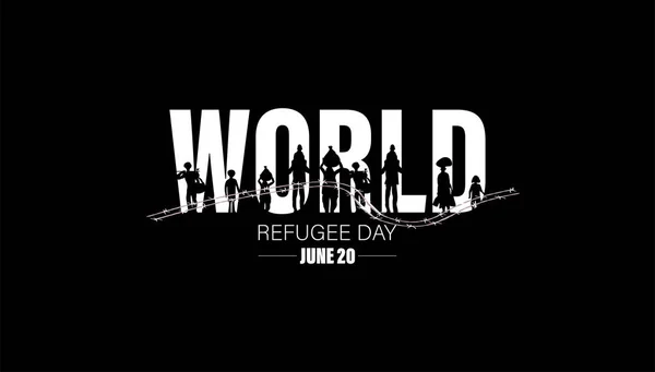 Giornata Mondiale Del Rifugiato Concetto Evento Sociale Vettore Del Giugno — Vettoriale Stock