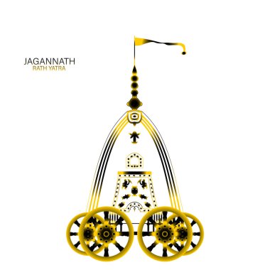 Lord Jagannath 'dan Ratha Yatra' nın Vektör İllüstrasyonu aynı zamanda Bahuda Jatra olarak da bilinir, Lord Jagannath 'dan Ratha Yatra' nın yenilikçi tasarımı, Balabhadra ve Savaş Arabası 'ndan Subhadra.