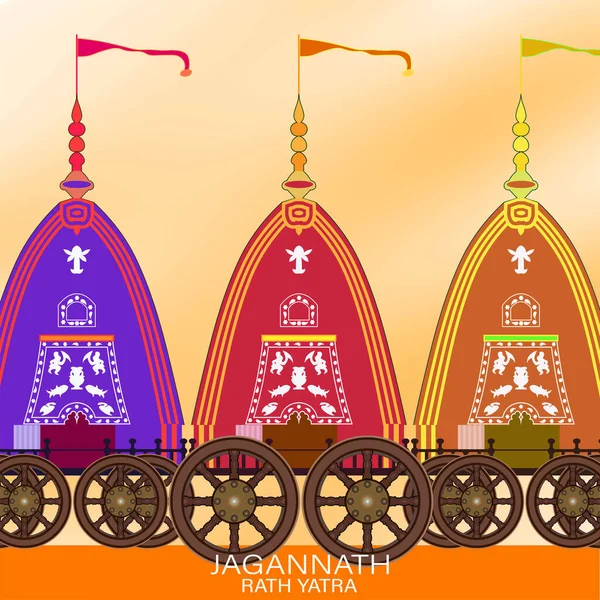 Ilustración vectorial de Ratha Yatra del Señor Jagannath también se
