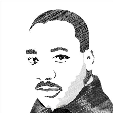 Martin Luther King Jr., tebrik kartı geçmişi. İlham verici bir sözüm var. Martin Luther Jr. Kral Portresi