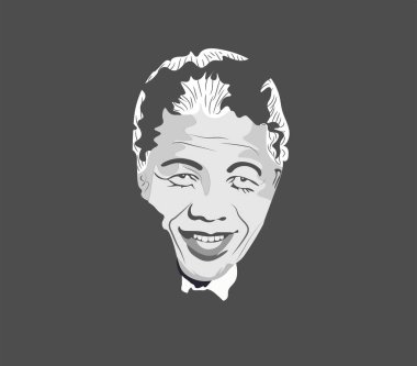 Nelson Mandela Uluslararası Günü. Güney Afrikalı siyasi lider ve hayırsever, 1994 'ten 1999' a kadar Güney Afrika Cumhurbaşkanı olarak görev yaptı. Portre Çizim Vektörü İllüstrasyonu