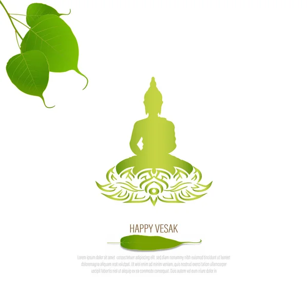 Smochin Sacru Sau Frunze Copac Pipal Buddha Purnima Sau Ziua — Vector de stoc