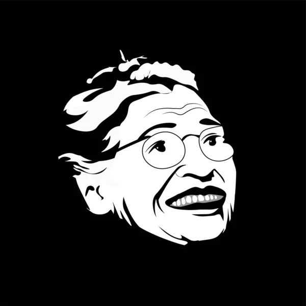 Rosa Louise McCauley Parks 'ın illüstrasyonu. Yurttaşlık hakları hareketinde Amerikalı bir aktivist. Montgomery otobüs boykotu.