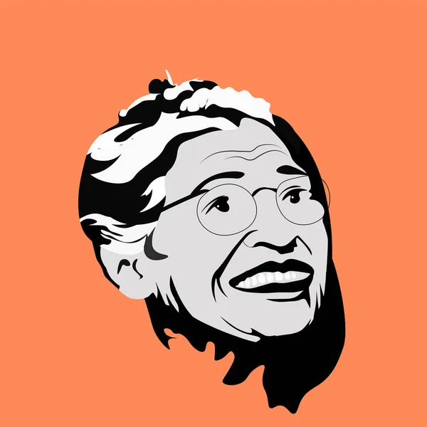Rosa Louise McCauley Parks 'ın illüstrasyonu. Yurttaşlık hakları hareketinde Amerikalı bir aktivist. Montgomery otobüs boykotu.