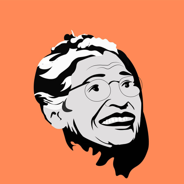 Illustraion of Rosa Louise McCauley Parks, an American activist in the civil rights movement. Montgomery bus boycott.