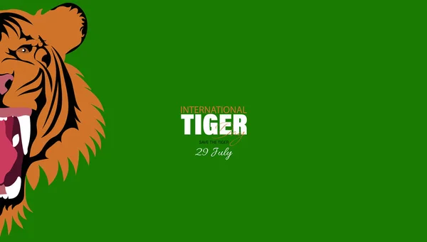 Vector Illustration International Tiger Day Julio Una Celebración Anual Para — Vector de stock