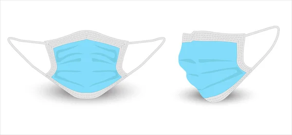 Surgical Mask Front Isometric View Covid Coronavirus Pandemic — Stock Vector