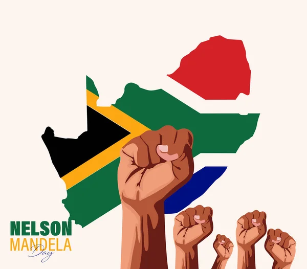 Día Internacional Nelson Mandela Líder Político Sudafricano Filántropo Que Desempeñó — Vector de stock