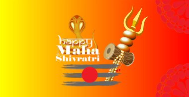 Maha Shivratri 'nin tebrik kartı temsilcisi, Hindu festivali Maha Shivratri' nin tebrik kartı. Grunge deseni Mahadev Tilak işareti. 