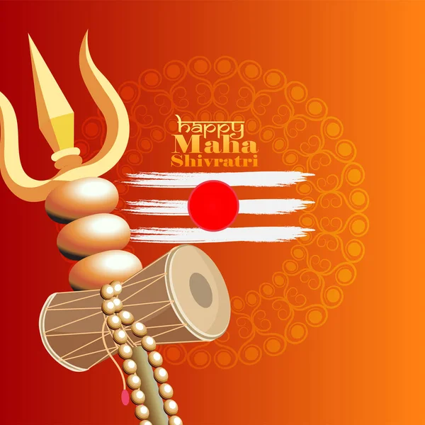 Векторна Ілюстрація Вітальної Листівки Маха Шивратрі Вітальня Індуїстського Фестивалю Маха — стоковий вектор