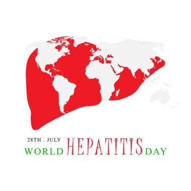 Dünya Hepatit Günü 'nün gösterimi. Minimalist ve modern konseptle, kart vektör tasarımı için mutlu dünya hepatit günü arka plan şablonu