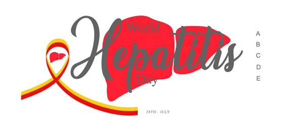 Ilustração Dia Mundial Hepatite Happy World Hepatite Day Background Template —  Vetores de Stock