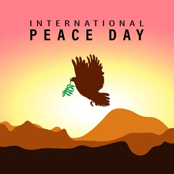 Παγκόσμια Ημέρα Ειρήνης Απεικόνιση Ευχετήριων Καρτών Διεθνής Έννοια Κοινωνικής Βοήθειας — Διανυσματικό Αρχείο