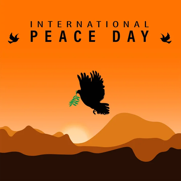 Ilustración Tarjeta Felicitación Del Día Mundial Paz Concepto Ayuda Social — Vector de stock