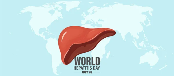 Nastro Epatite Illustrazione Vettoriale Del Giorno Mondiale Dell Epatite Luglio — Vettoriale Stock