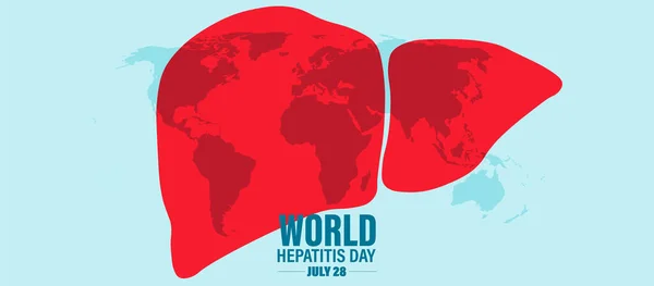 Hepatit için kurdele. 28 Temmuz Dünya Hepatit Günü 'nün Vektör İllüstrasyonu. Kart için arkaplan şablonu kullanımı, minimalist ve modern konsepte sahip vektör tasarımı.