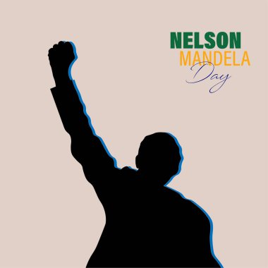 Nelson Mandela Uluslararası Günü. Güney Afrikalı siyasi lider ve hayırsever, 1994 'ten 1999' a kadar Güney Afrika Cumhurbaşkanı olarak görev yaptı. Portre Çizim Vektörü İllüstrasyonu