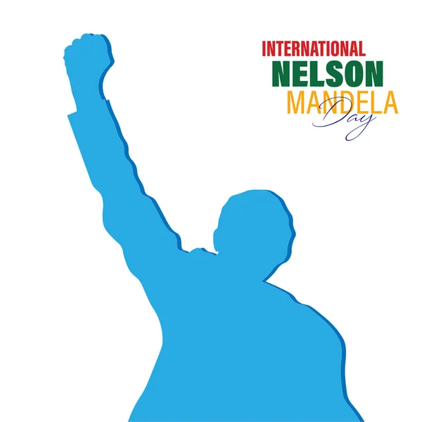 Día Internacional Nelson Mandela Líder Político Sudafricano Filántropo Que Desempeñó — Vector de stock