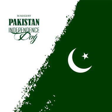 14 Ağustos 'ta Pakistan' ın Bağımsızlık Günü 'nün Vektör İllüstrasyonu. Minar ve Pakistan, dekorasyonlu ünlü bir minare.
