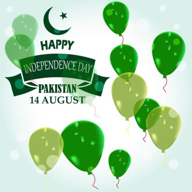 14 Ağustos 'ta Pakistan' ın Bağımsızlık Günü 'nün Vektör İllüstrasyonu. Minar ve Pakistan, dekorasyonlu ünlü bir minare.