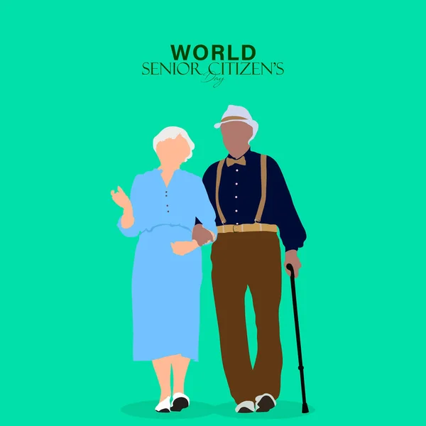 Vektor Illustration World Senior Citizen Day Som Firas Den Augusti — Stock vektor
