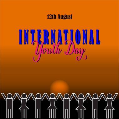 12 Ağustos Uluslararası Gençlik Günü 'nün Vektör İllüstrasyonu. Soyut.