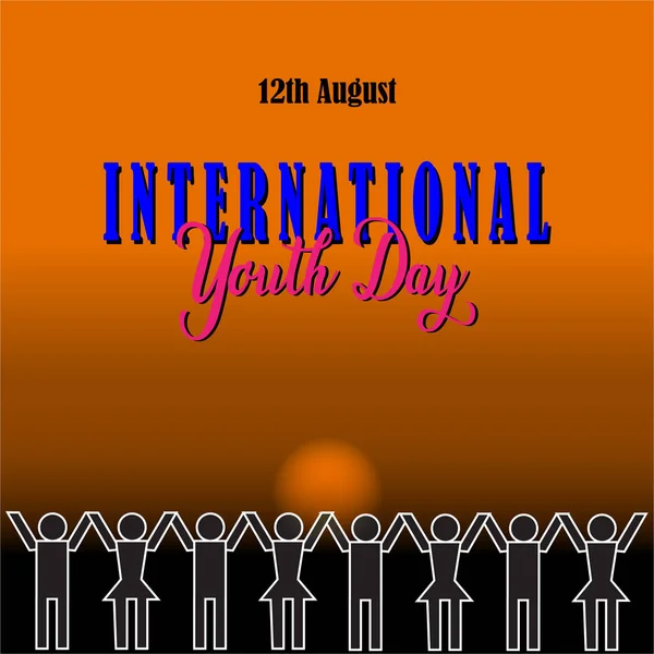 12 Ağustos Uluslararası Gençlik Günü 'nün Vektör İllüstrasyonu. Soyut.