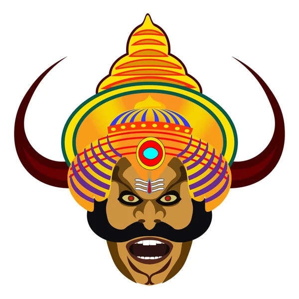 Vector Illustration Raavan Face Happy Ram Navami — Stock Vector