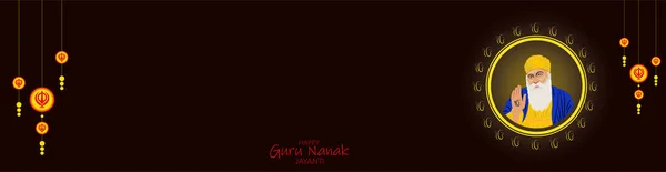 Guru Nanak Jayanti Gurpurab Guru Nanak Prakash Utsav Guru Nanak — 스톡 벡터