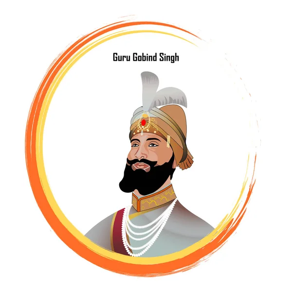 Vector Illustration Banner Happy Guru Gobind Singh Jayanti Festival Sikh — Stock Vector