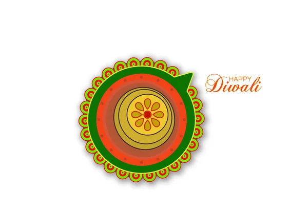 Illustration Vectorielle Festival Diwali Avec Une Belle Lampe Huile Élégante — Image vectorielle