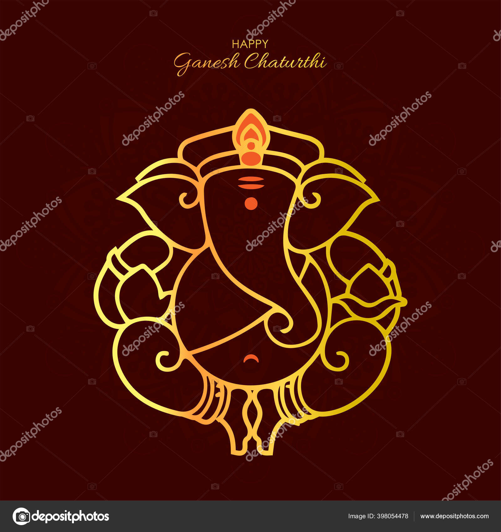 Vector Illustration Lord Ganpati Abstract Background Ganesh Chaturthi  Festival India Stock Vector Image by ©Vectartist #398054478