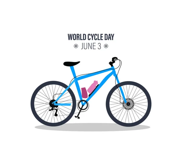 ワールドサイクル1日目6月3日ベクターイラストカラフルなバイク 概要設計 — ストックベクタ