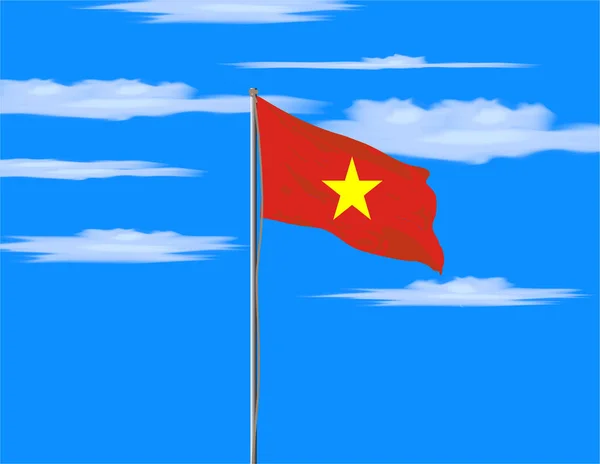 Vector Ilustración Del Día Independencia Vietnam Fondo Blanco Bandera Estrella — Archivo Imágenes Vectoriales