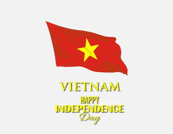Vektorové Ilustrace Vietnamu Den Nezávislosti Bílé Pozadí Žlutá Hvězda Vlajka — Stockový vektor