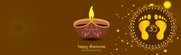 Indiska Semester Happy Dhanteras Diwali Säsongen För Välstånd Myntkruka Glänsande — Stock vektor