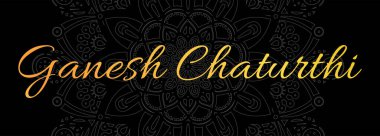 Ganesh Chaturthi festivali için Lord Ganpati 'nin soyut arka planının vektör çizimi.