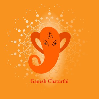 Ganesh Chaturthi festivali için Lord Ganpati 'nin soyut arka planının vektör çizimi.